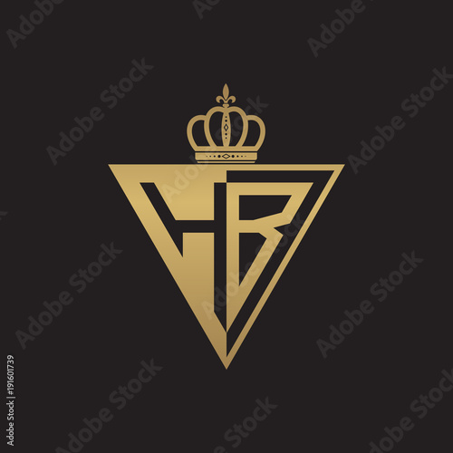 initial two letter half logo triangle gold