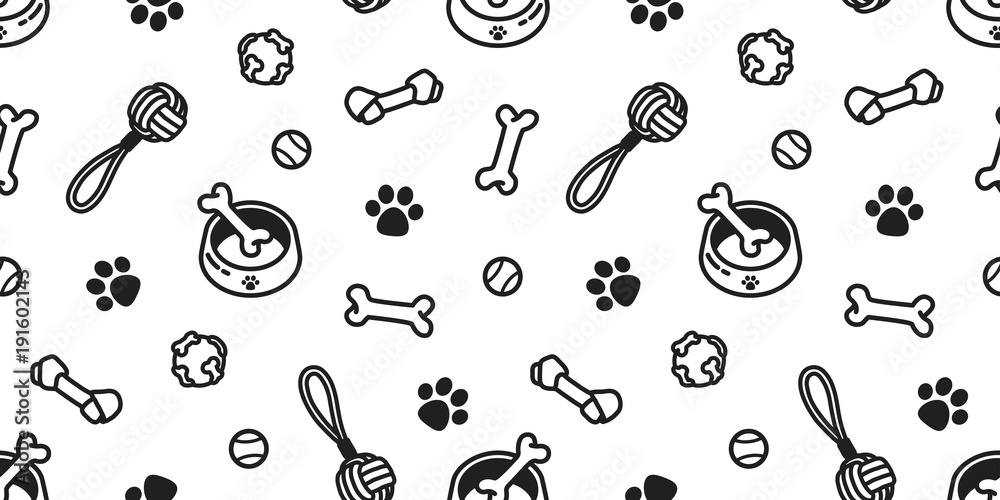 dog seamless pattern vector toy puppy dog paw wallpaper background isolated  doodle cartoon Stock Vector | Adobe Stock