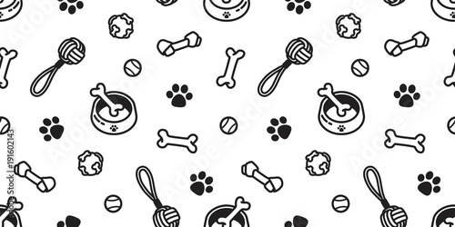 dog seamless pattern vector toy puppy dog paw wallpaper background isolated doodle cartoon photo