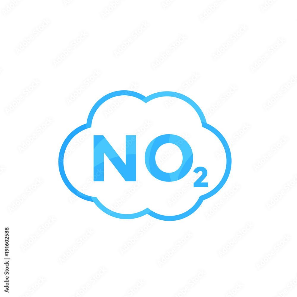 NO2 icon, nitrogen dioxide NO2 icon, nitrogen dioxide
