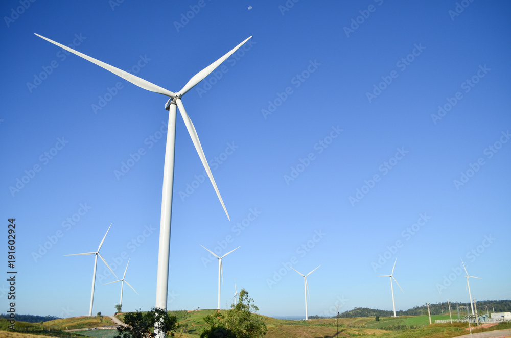 Wind turbine power plants, generating electricity