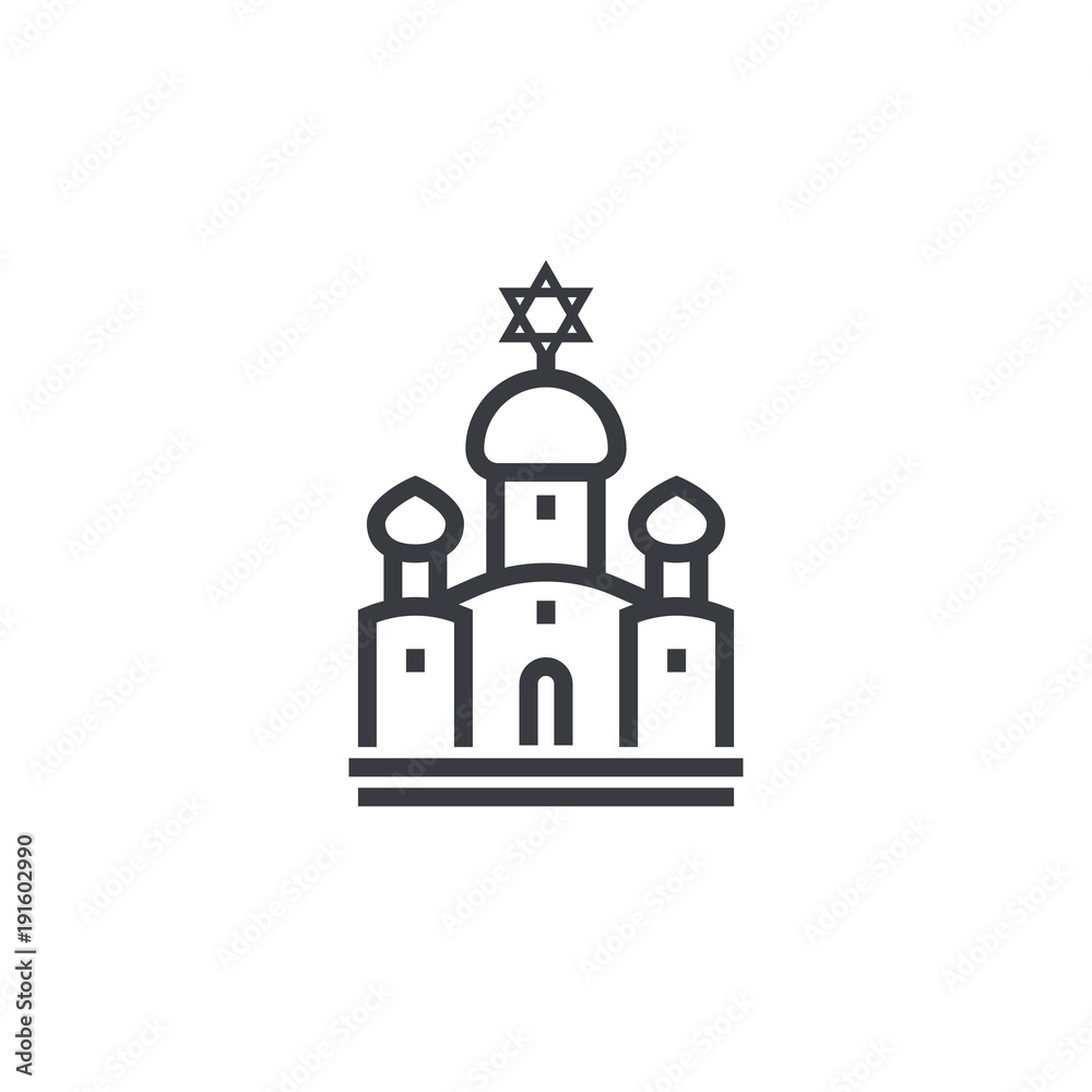 synagogue line icon on white