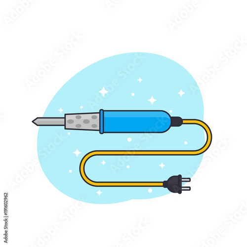 soldering iron, vector illustration in flat style