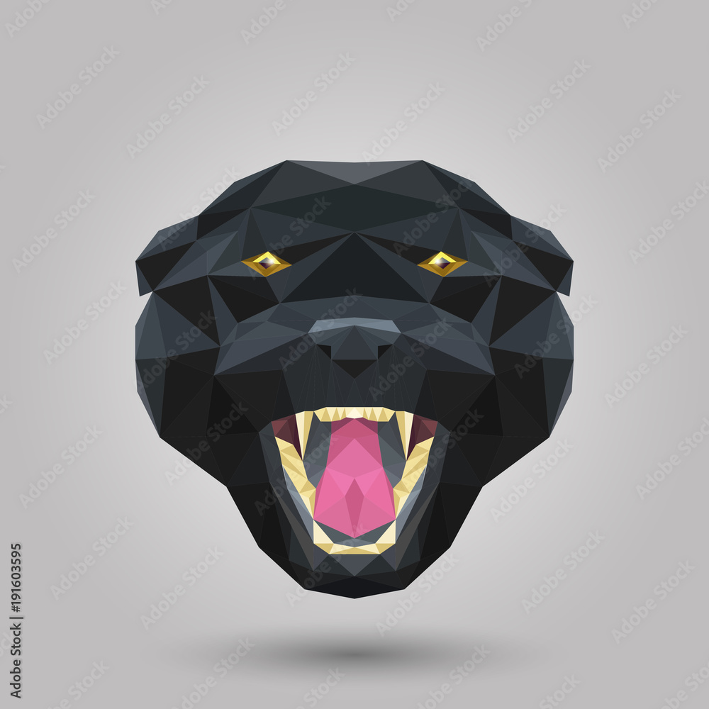 Fototapeta premium Geometric black panther