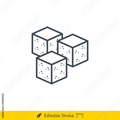 Sugar Icon / Vector - In Line / Stroke Design