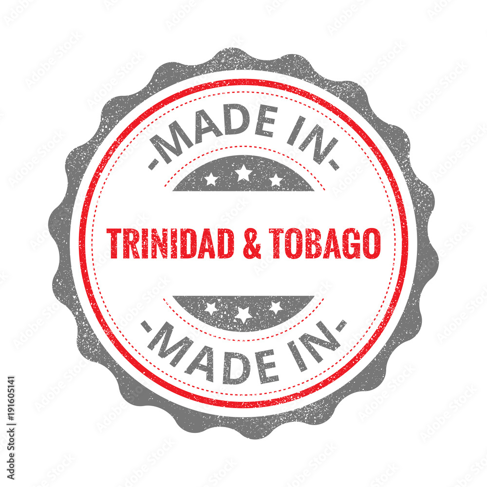 Made in Trinidad and Tobago stamp isolated on white background. Trinidad Label. Made in Trinidad and Tobago stamp isolated on white background. Trinidad Label.