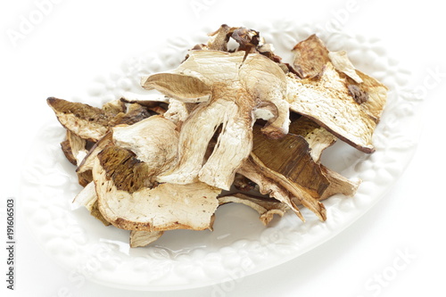 Italian gourmet ingredient, dried porchini mushroom photo