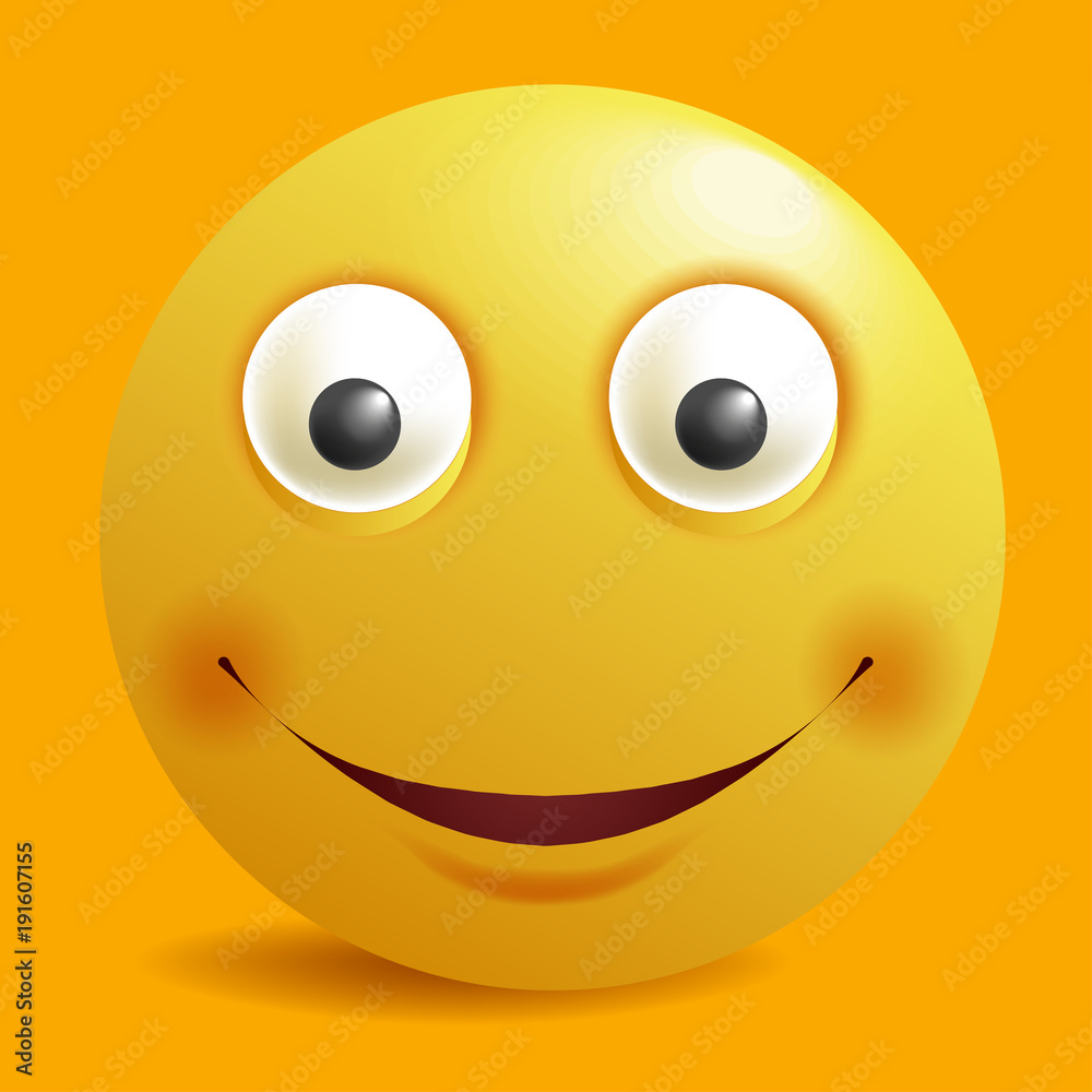 Fototapeta premium Smile constructor cartoon smiley emoticon emoji yellow smiles vector icon flat design