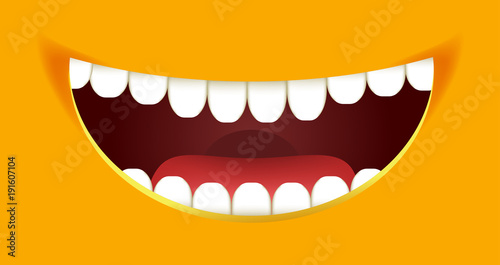 Smile constructor cartoon smiley emoticon emoji yellow mouth smiles vector design
