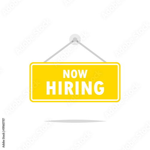 Now hiring sign icon
