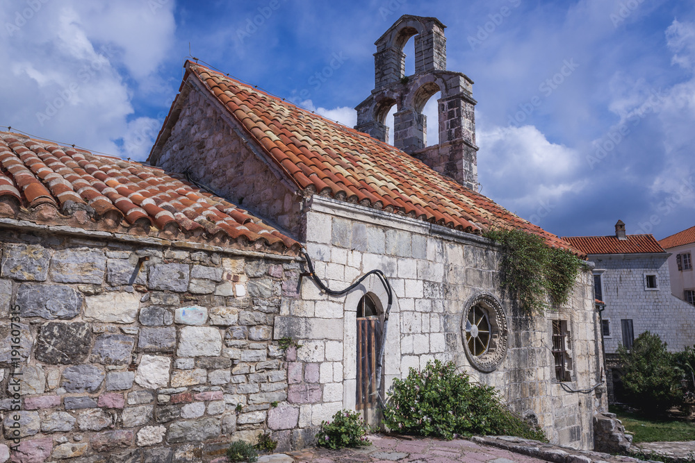 Old Santa Maria in Punta church in historical part of Budva town, Montenegro