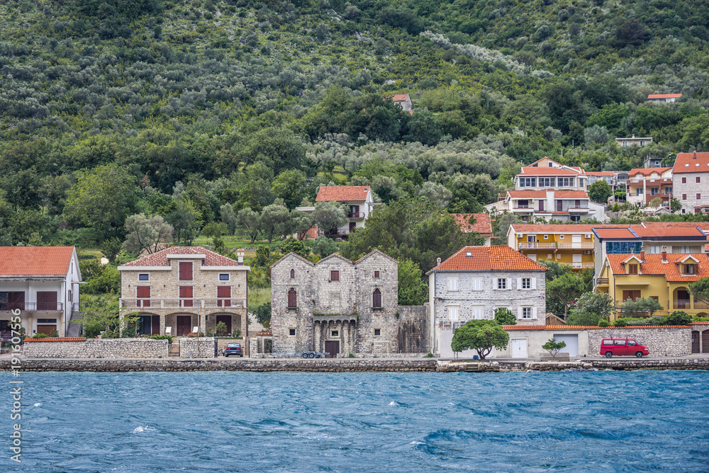 Prcanj coastal town in the Kotor Bay, Montenegro