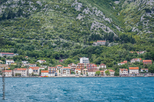 View on Muo coastal town in the Kotor Bay, Montenegro
