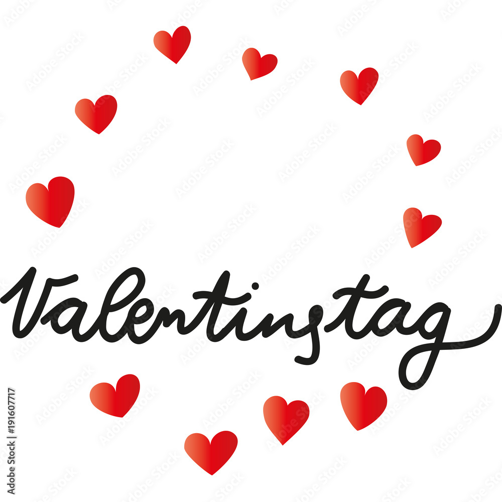 Valentinstag, Valentine, Handschrift mit rotem Herz, Button, 