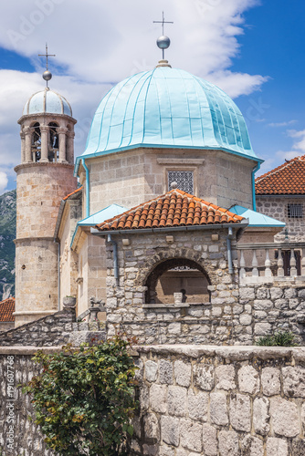 Our Lady of Rocks church on a small islet of the same name in Kotor Bay, Montenegro