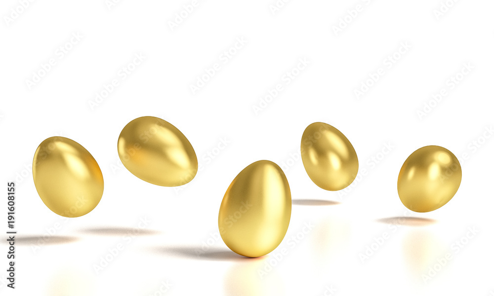 golden 3d eggs