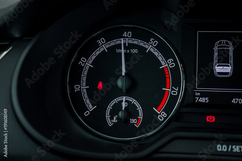 dashboard with speedometer and rpm meter