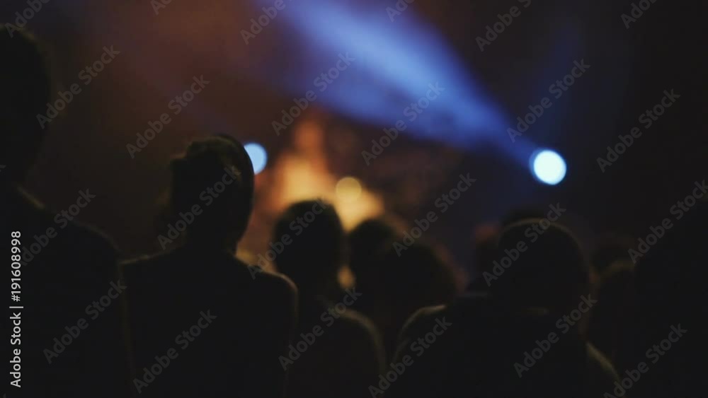 Slow motion concert crowd dancing at life music concert Slow motion concert crowd dancing at life music concert