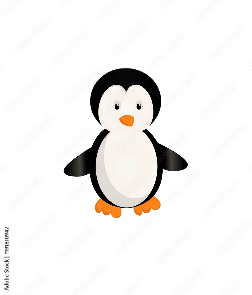 Naklejka premium penguin cartoon on a white background