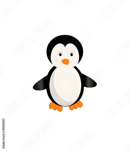 penguin cartoon on a white background © neapol