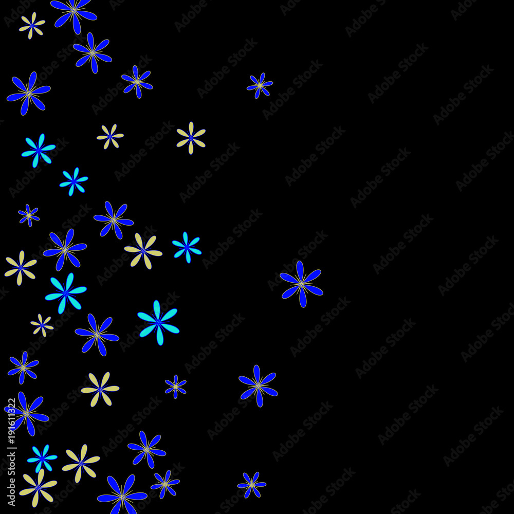 Cute Floral Pattern with Simple Small Flowers for Greeting Card or Poster. Naive Daisy Flowers in Primitive Style. Vector Background for Spring or Summer Design.
