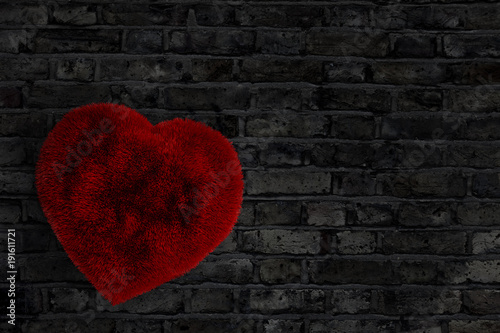 Valentines Day Heart Bricks Background