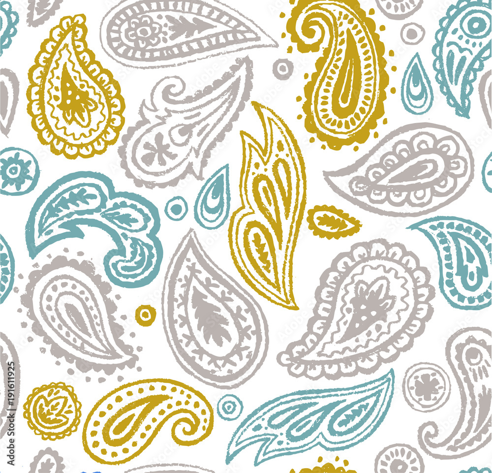 Paisley Seamless Pattern. Ethnic background.  illustration