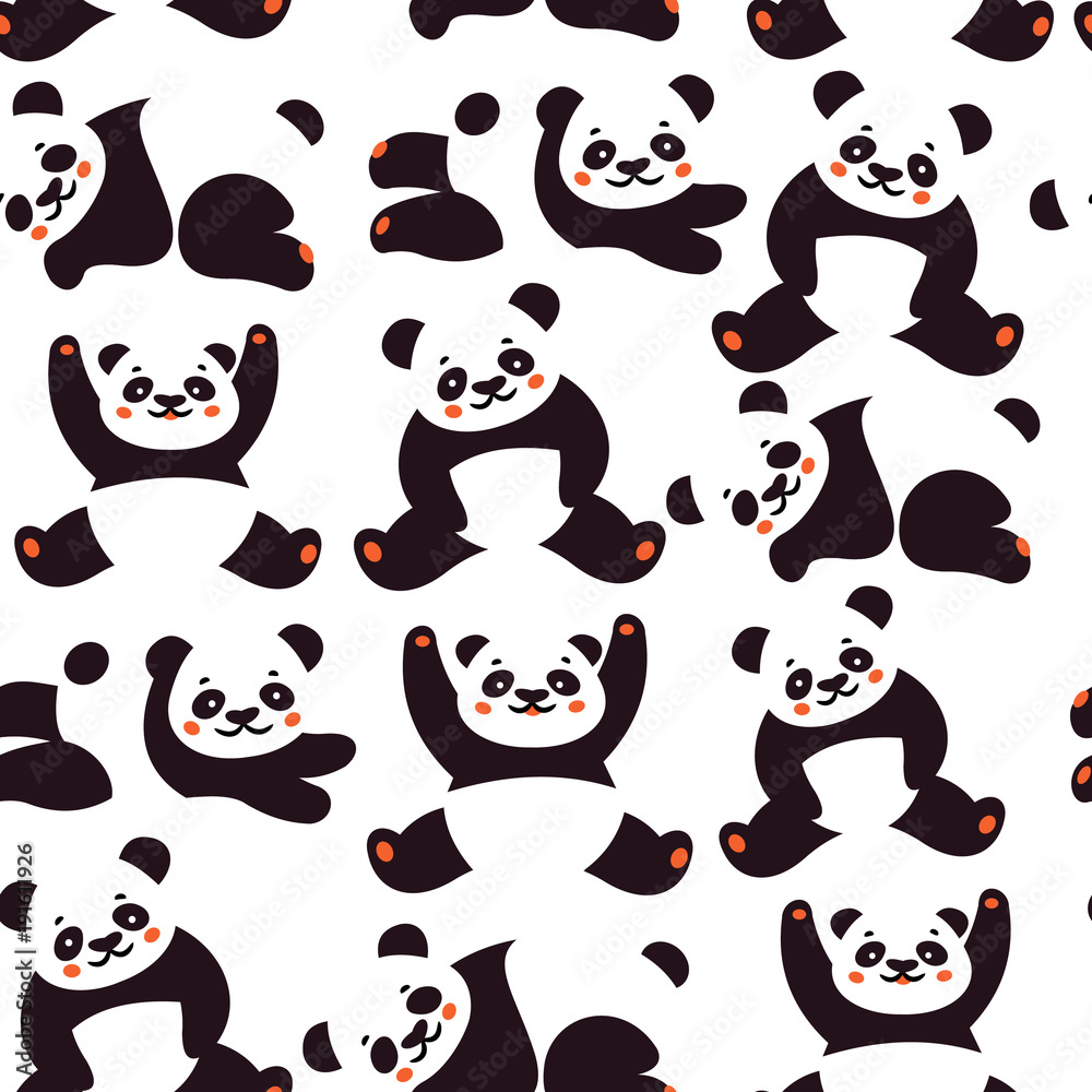Seamless pattern with panda Seamless pattern with panda