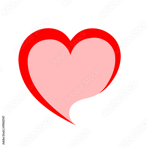 red heart love romatic passion icon. Isolated and flat illustration, stock vector graphic