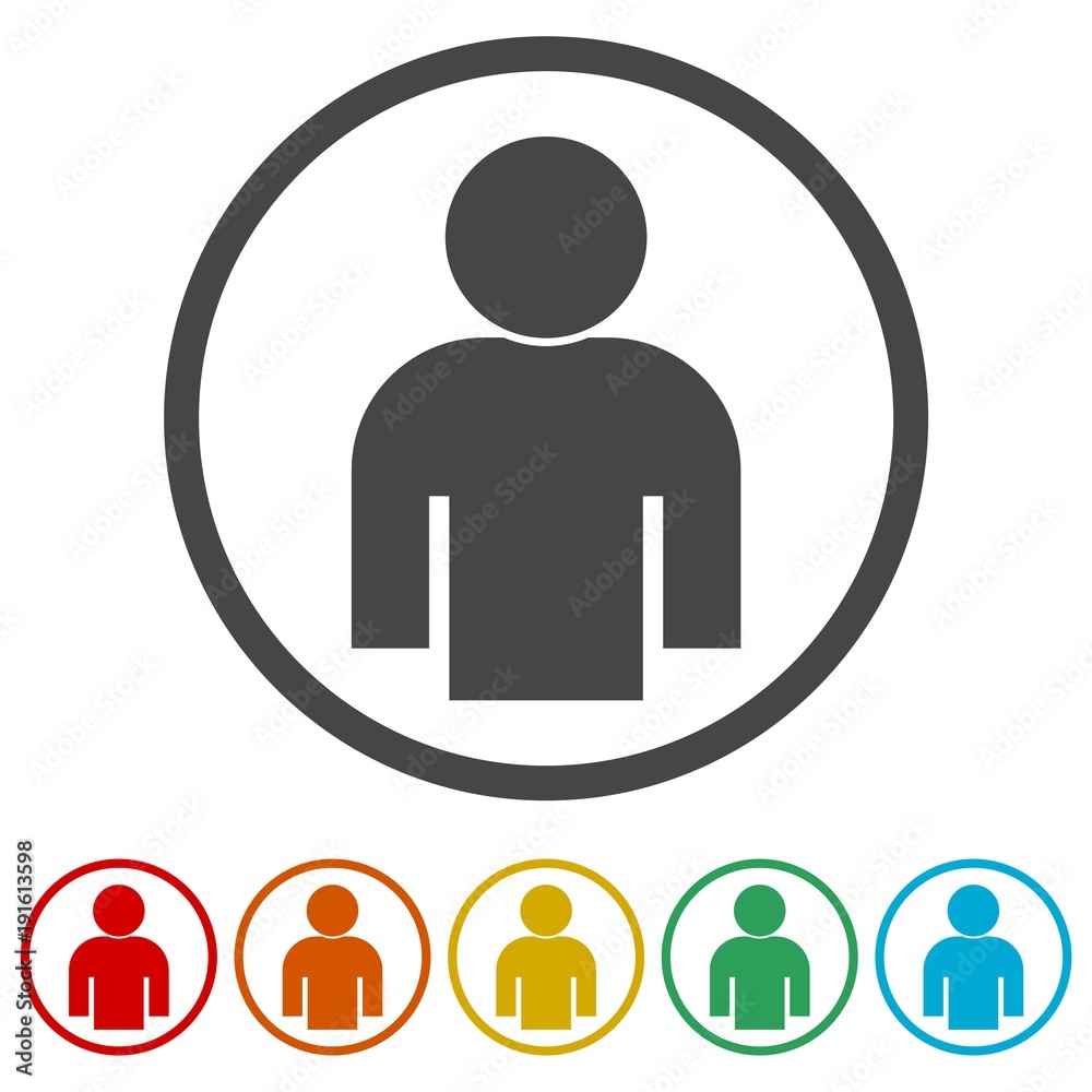User sign icon, Person symbol, 6 Colors Included User sign icon, Person symbol, 6 Colors Included