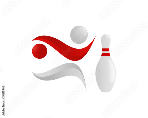 abstract people throw bowling
