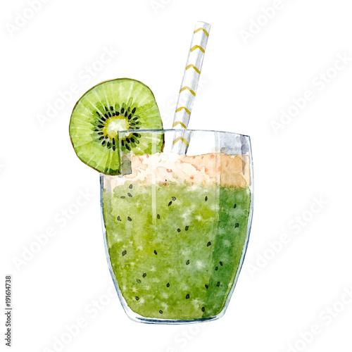 Watercolor smoothie vector illustration