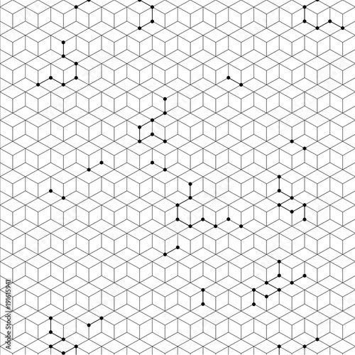 Hexagon geometric pattern. Technology element. Vector illustration.