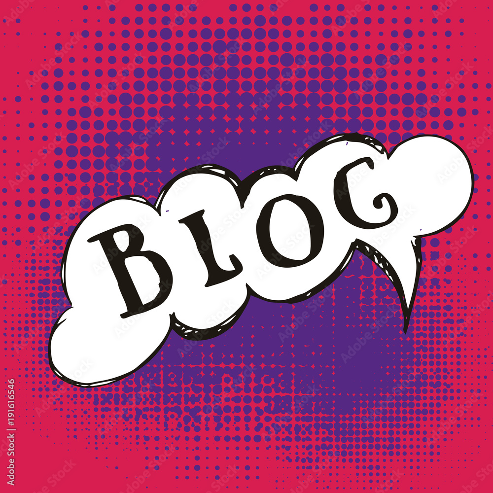 Obraz premium Illustration of a Blog chat bubble hand drawn