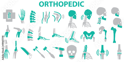  Orthopedic and spine symbol Set - vector illustration eps 10 , mono vector symbols photo