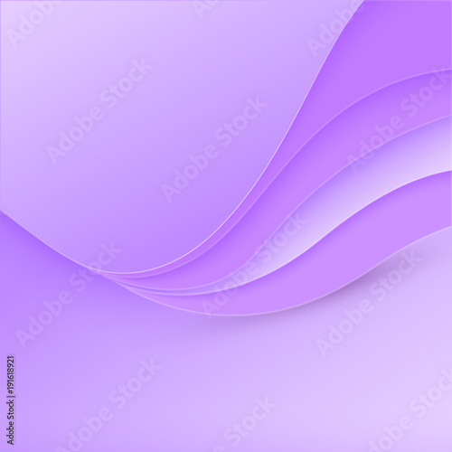 Abstract violet wavy ornaments from paper cutting