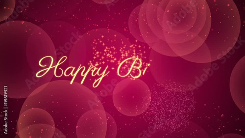 Happy birthday written with glitter