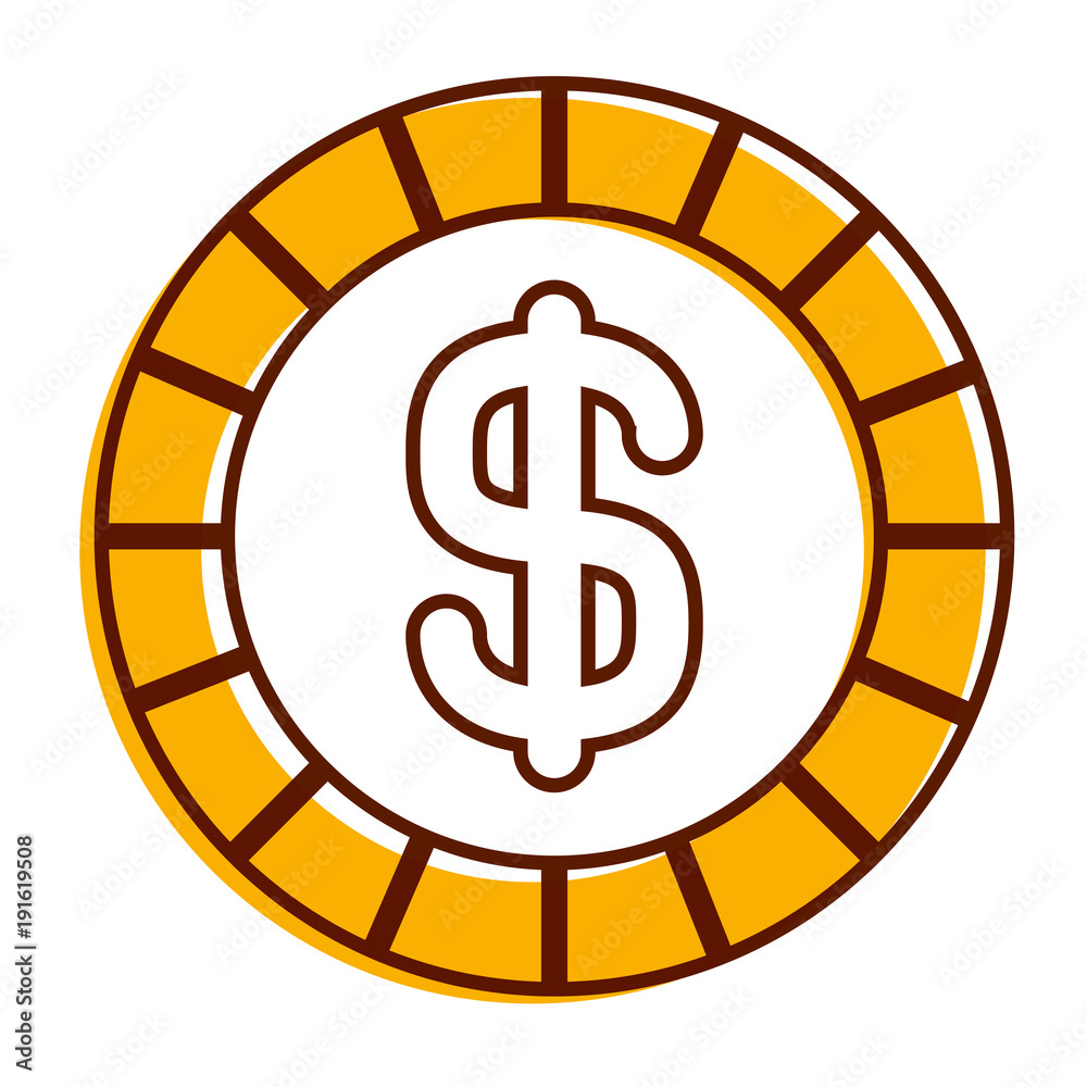 golden coin money dollar cash icon vector illustration golden coin money dollar cash icon vector illustration