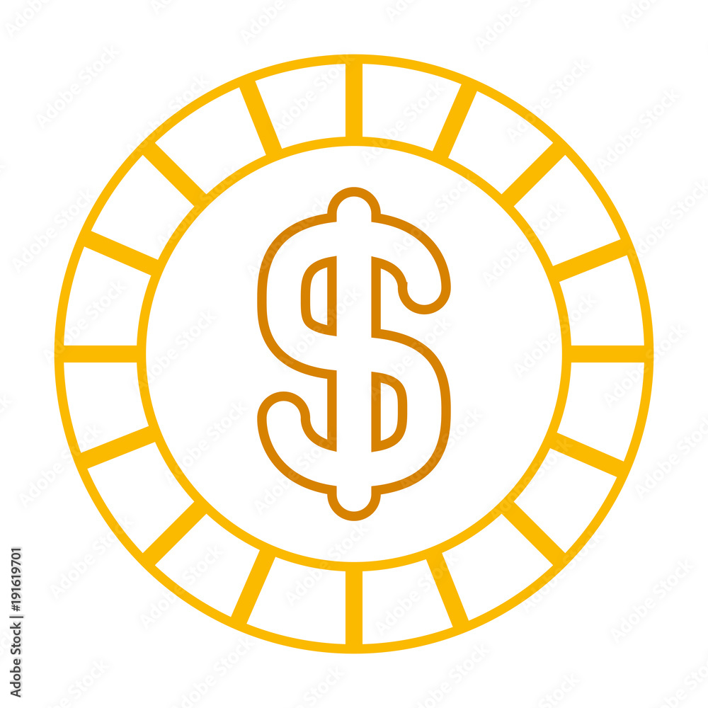 golden coin money dollar cash icon vector illustration line color design golden coin money dollar cash icon vector illustration line color design
