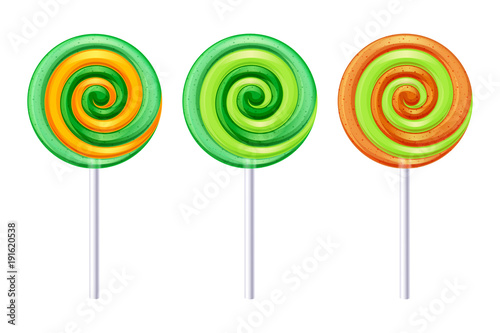 St Patrick's day irish colors - orange and green lollipops set.