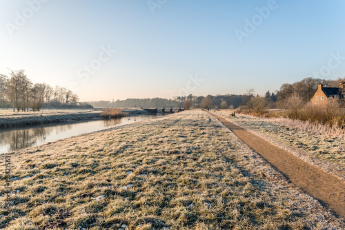 Small Dutch river in wintertime