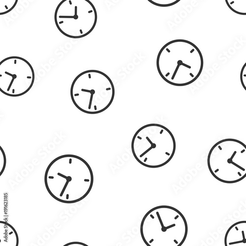 Alarm clock seamless pattern background icon. Business flat vector illustration.  Clock time sign symbol pattern.