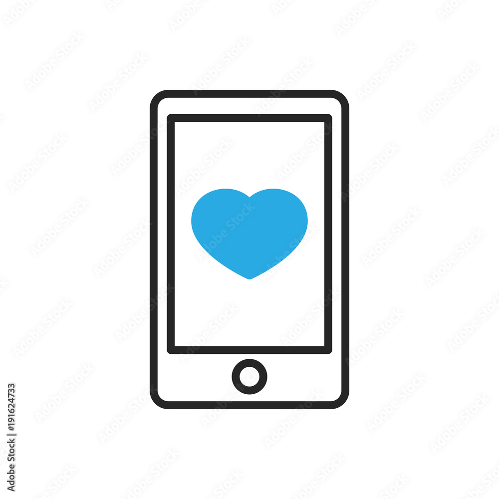Smartphone icon. Favorite mobile content Smartphone icon. Favorite mobile content