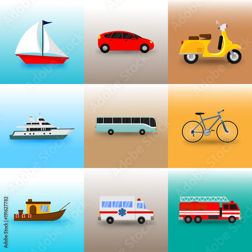 Set of Public Transportation Illustration © Svvell