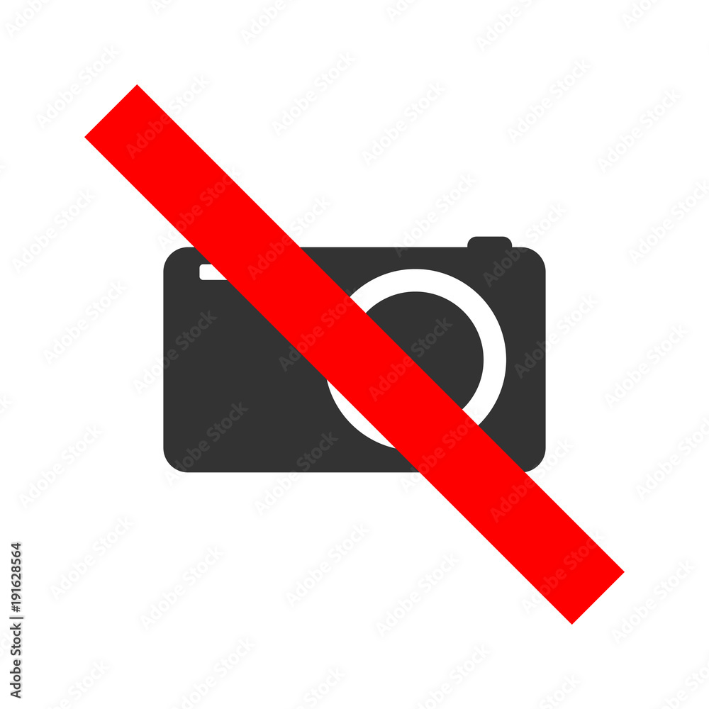 NO CAMERAS ALLOWED crossed out sign. Vector icon. NO CAMERAS ALLOWED crossed out sign. Vector icon.