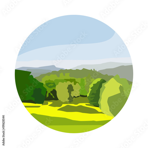 flat nature forest and glade icon photo