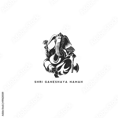 black lord ganesh vector illustration.