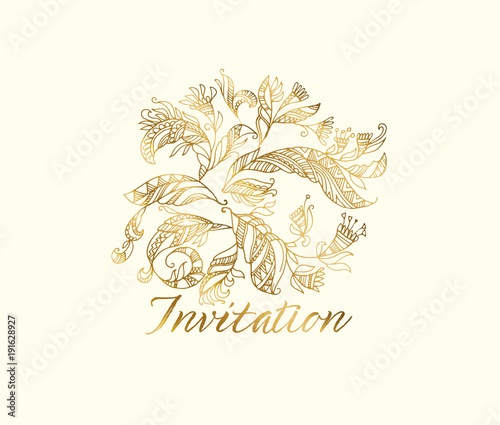 Decorative angel's wings feathers for card.