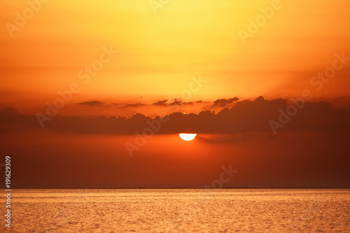 wonderful sea landscape with sunset over the sea. summer vacation and nature photography concept