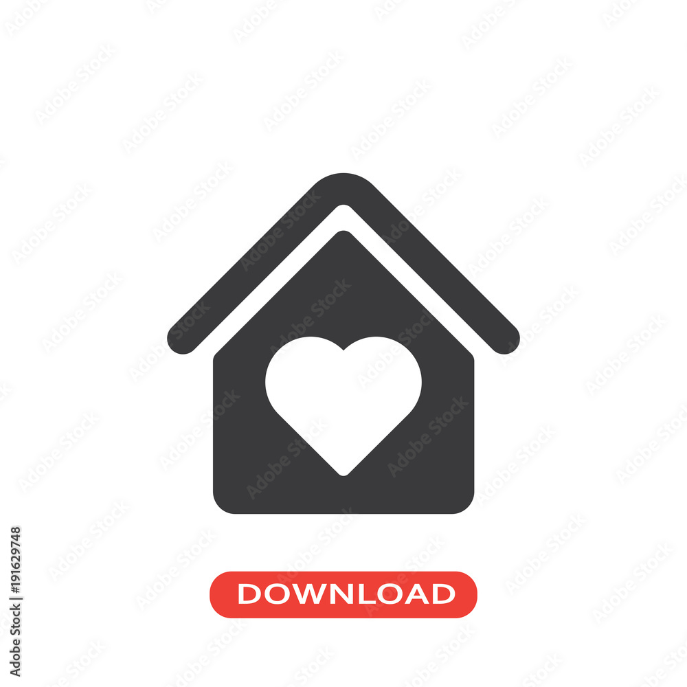 House with heart shape icon House with heart shape icon